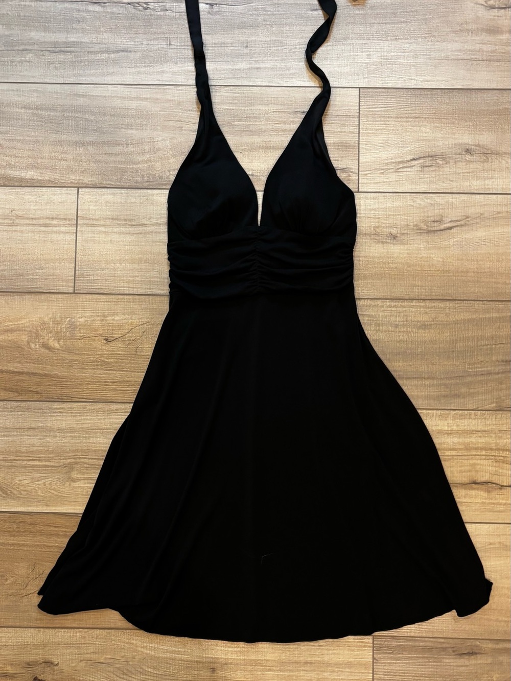connected apparel Black Halter Mini Dress